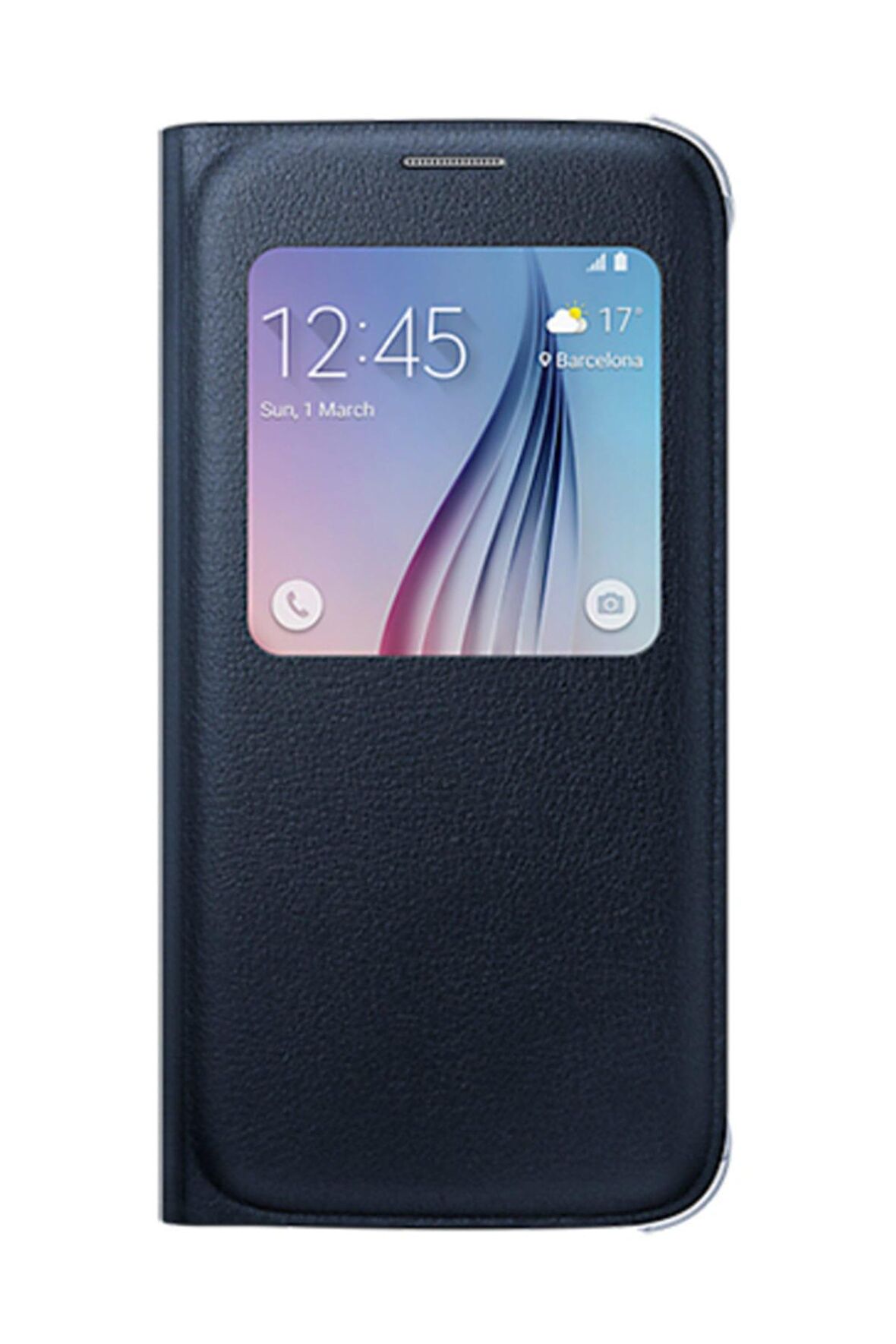 Galaxy S6 ile Uyumlu S View Cover (Deri Görünümlü) Lacivert EF-CG920PBEGWW