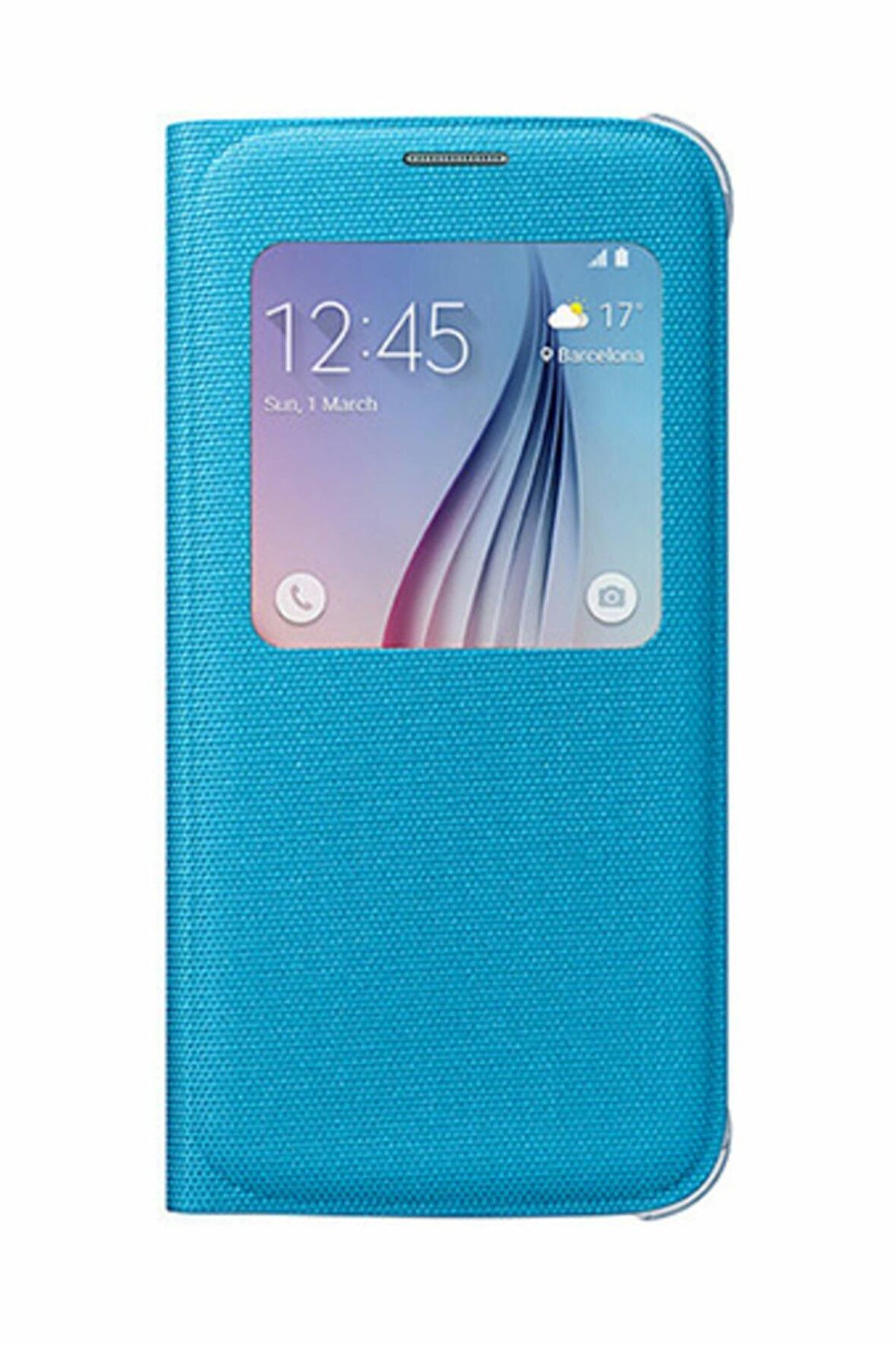 Galaxy S6 ile Uyumlu S View Cover (Tekstil) Mavi EF-CG920BLEGWW