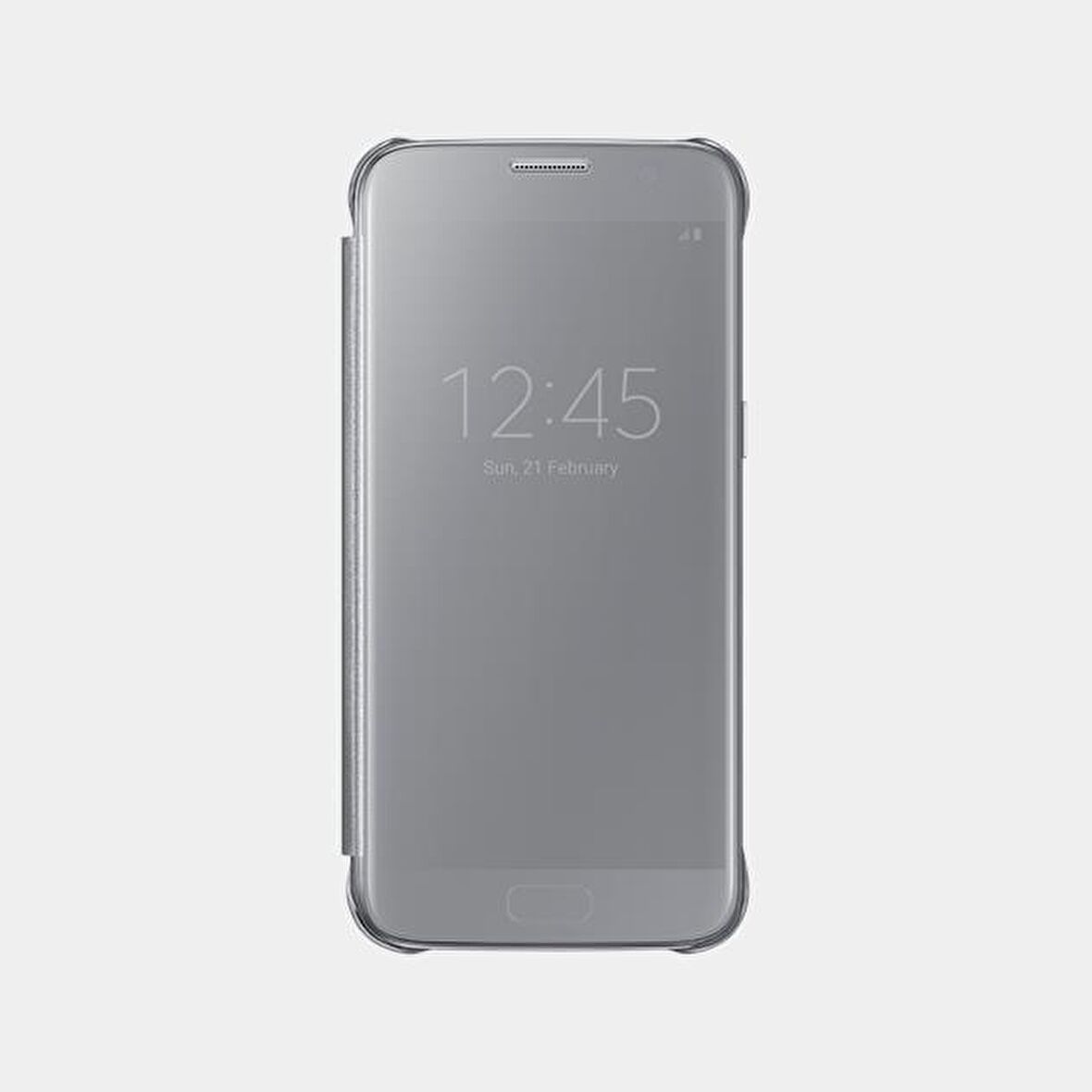 Galaxy S7 ile Uyumlu Clear View Cover Kılıf Gümüş EF-ZG930CSEGWW