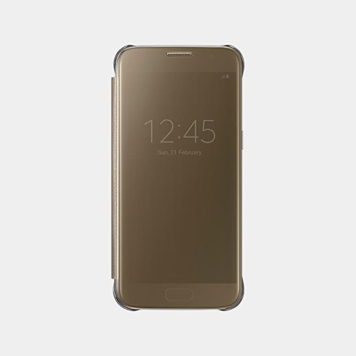 Galaxy S7 ile Uyumlu Clear View Cover Kılıf Altın EF-ZG930CFEGWW