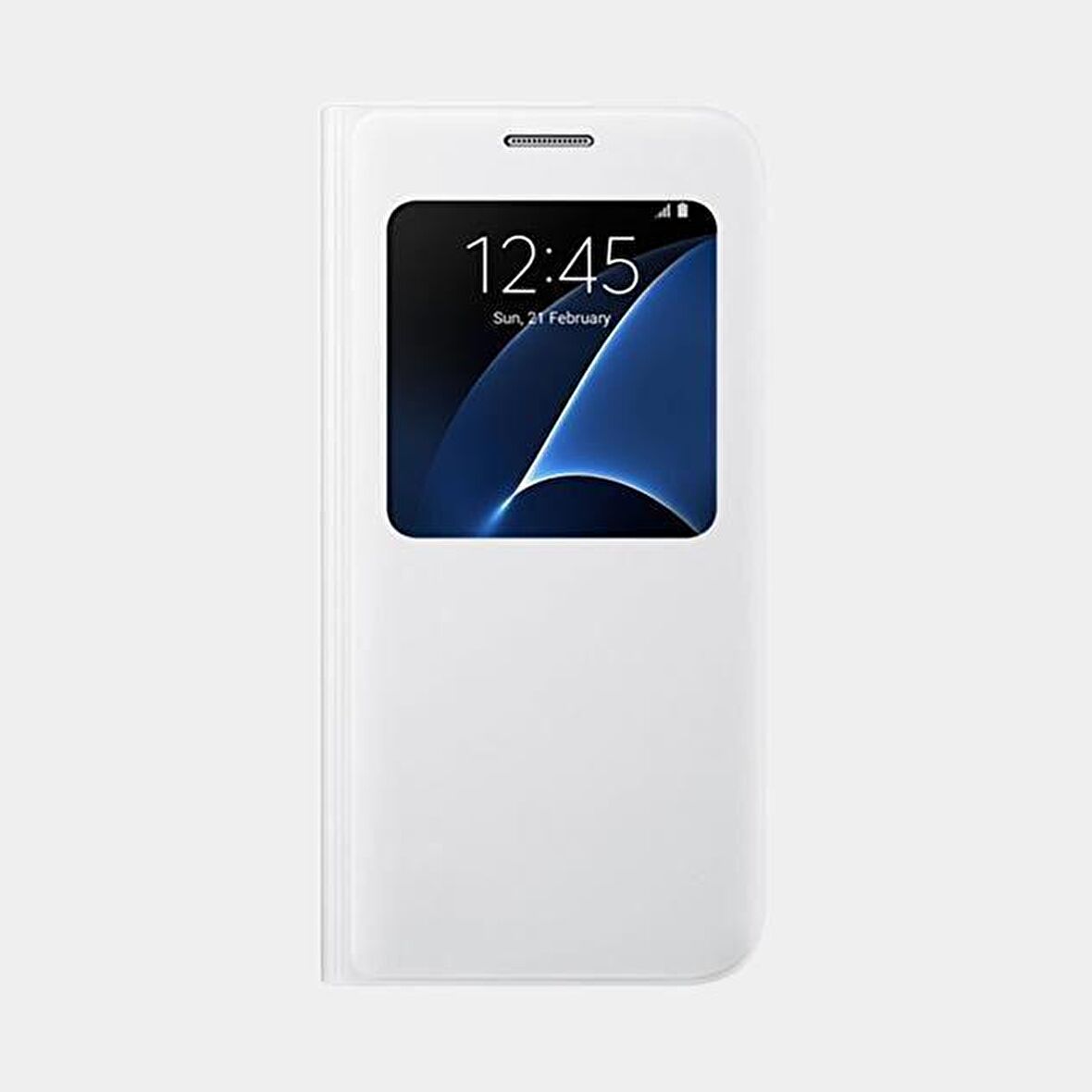 Galaxy S7 ile Uyumlu S View Cover Kılıf Beyaz EF-CG930PWEGWW