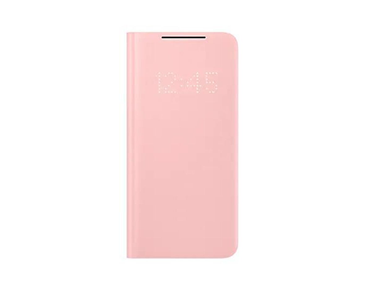 Galaxy S21 / S21 5G ile Uyumlu LED View Kılıf Açık Pembe EF-NG991PPEGTR