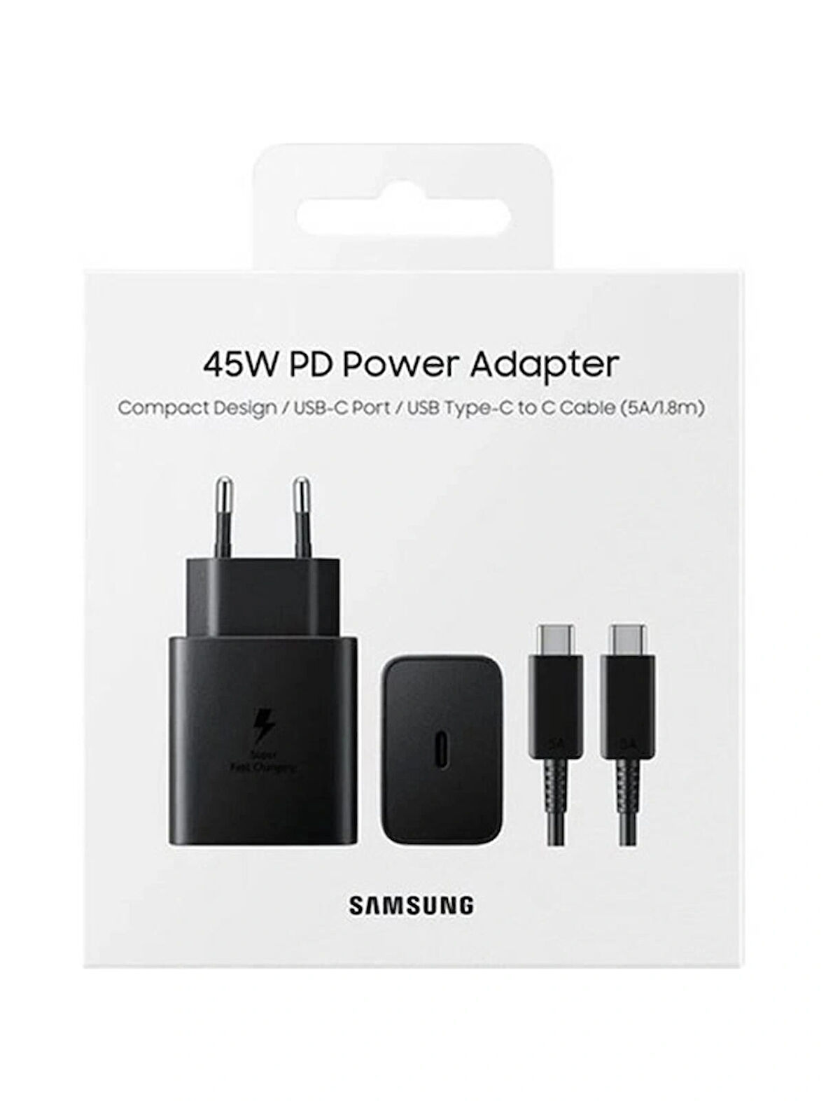 45w Süper Hızlı Orijinal Şarj Cihazı ( Adaptör + 1.8m Kablo ) EP-T4510XBEGEU A36 / A56 / S24 FE