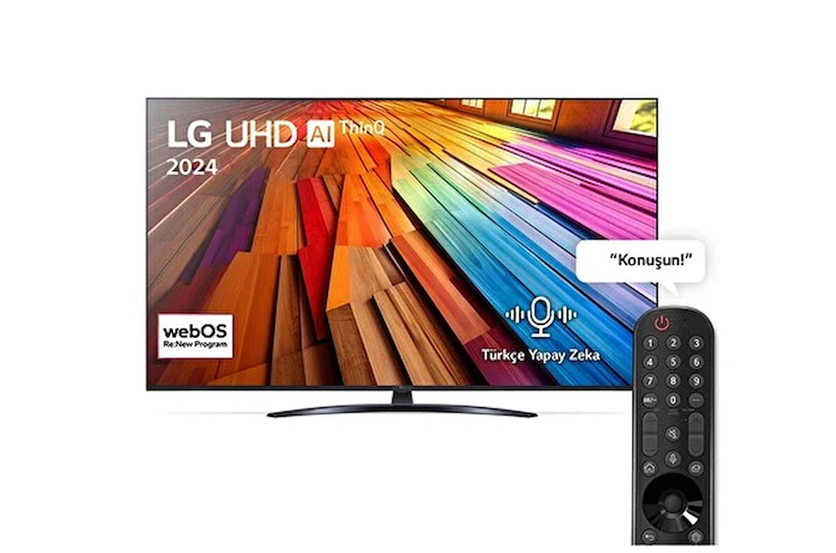 LG 55UT81 55'' 139 Ekran 4K Smart AI Sihirli Kumanda HDR10 webOS24 UHD TV