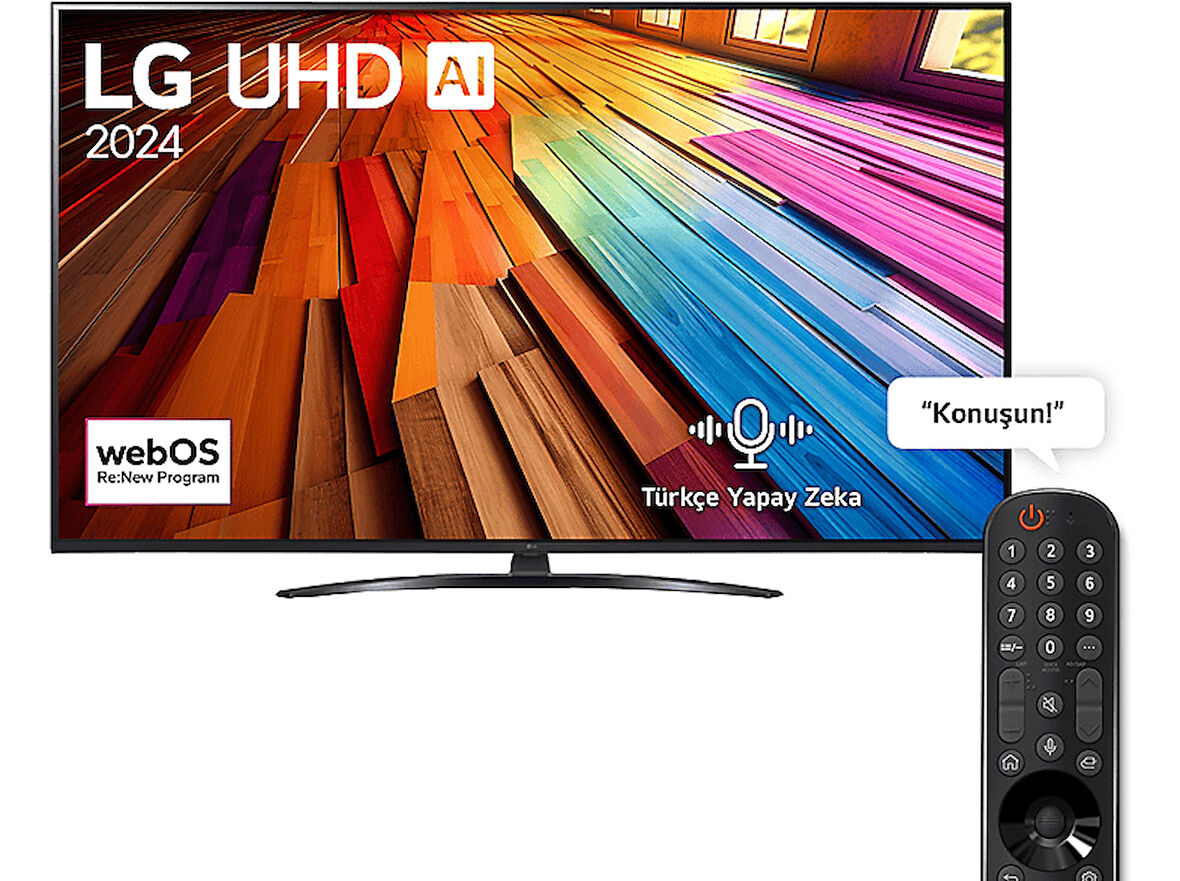 LG 65UT81006LA 65 inç 165 Ekran 4K Smart AI Sihirli Kumanda HDR10 webOS24 UHD TV