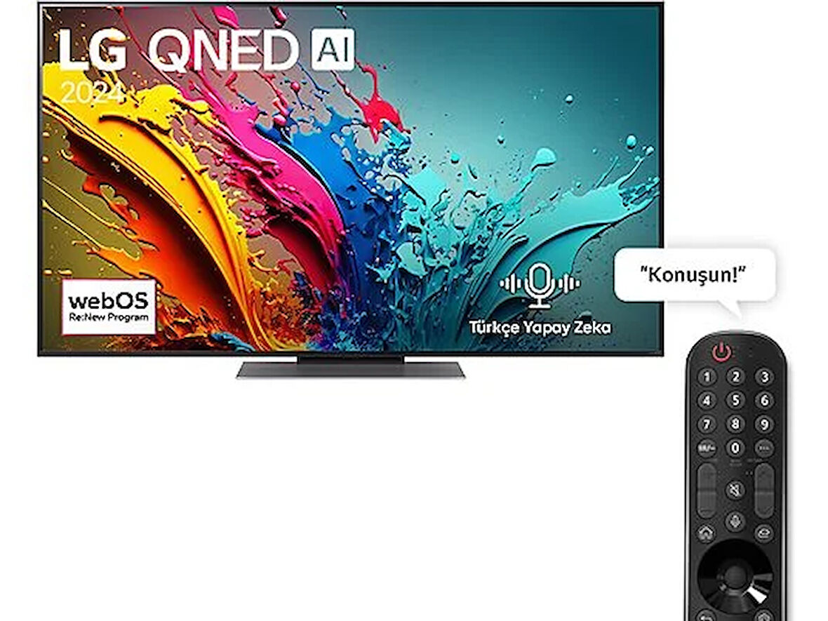 LG 55QNED86T 55 inç 139 Ekran 4K Smart AI Sihirli Kumanda HDR10 webOS24 QNED TV