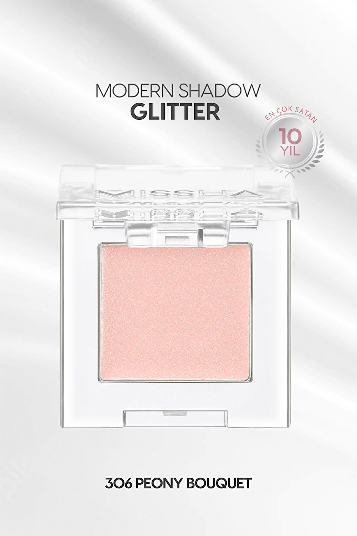 Kalıcı, Topaklanma Yapmayan, Simli Tekli Krem Far Modern Shadow Glitter (306 Peony Bouquet)