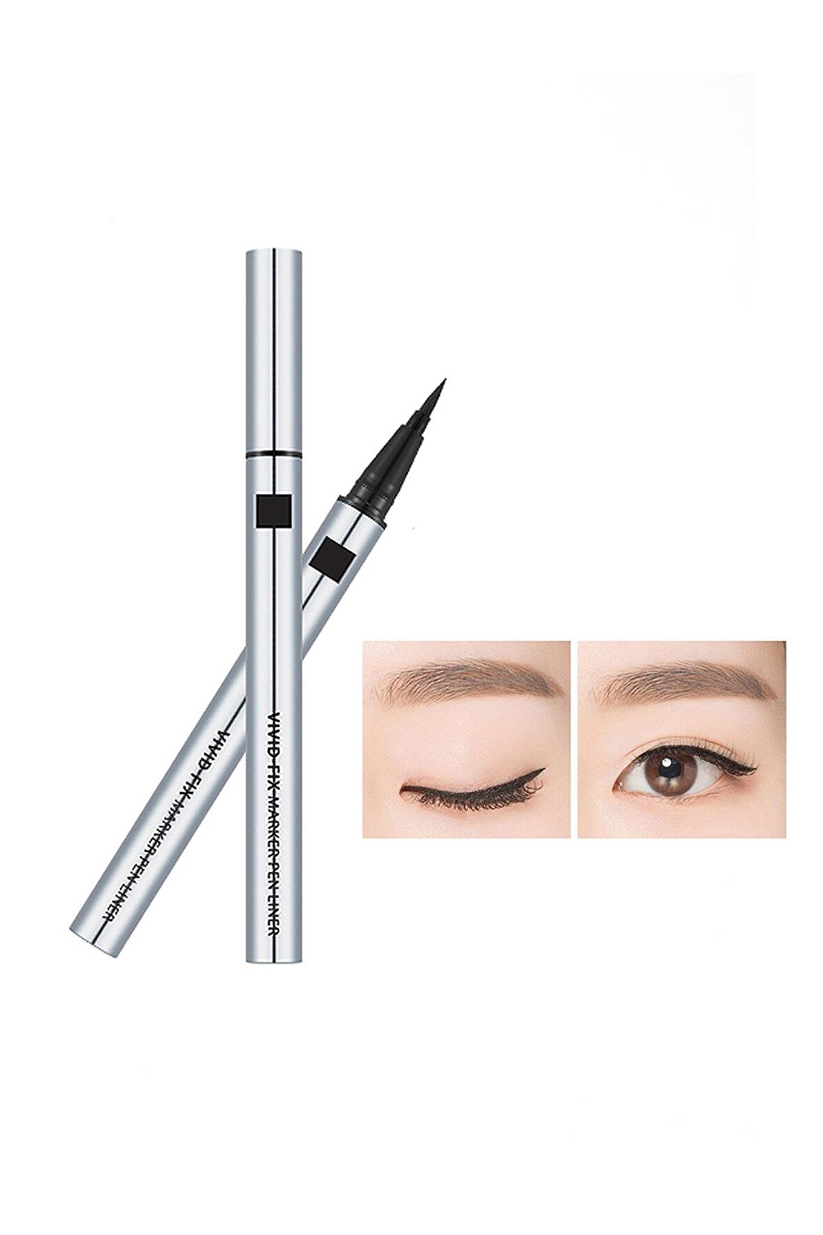 Kalıcı & Kadife Uçlu Eyeliner Vivid Fix Marker Pen Liner (Deep Black)