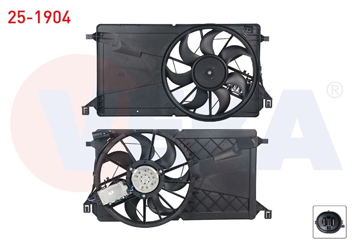 FORD FOCUS 2 - II (DA) 1.6 TDCI (DOCH) FAN MOTORU FAN BEYİNLİ 2004-2011 ARASI GP.25-1904