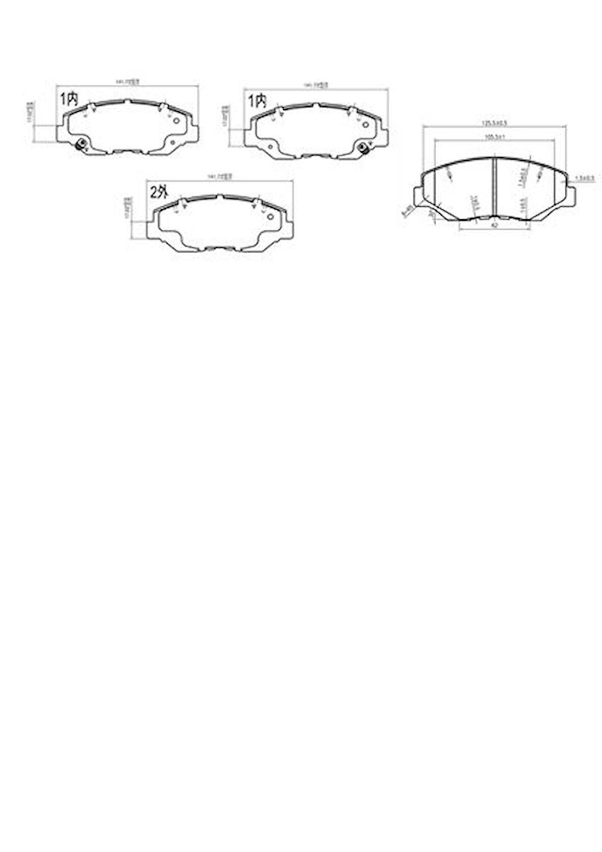 HONDA CR-V ÖN FREN BALATA TAKIMI 2002-2006 ARASI GDB3325 PRO3325