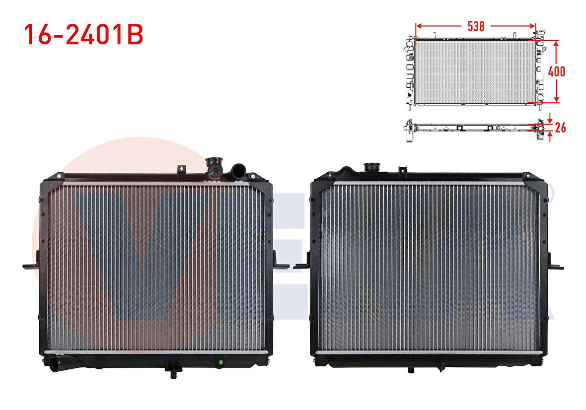 KİA BONGO K2700 2.7 D SU RADYATÖRÜ BRAZİNG M-T 1999 SONRASI 0K60A-15200A