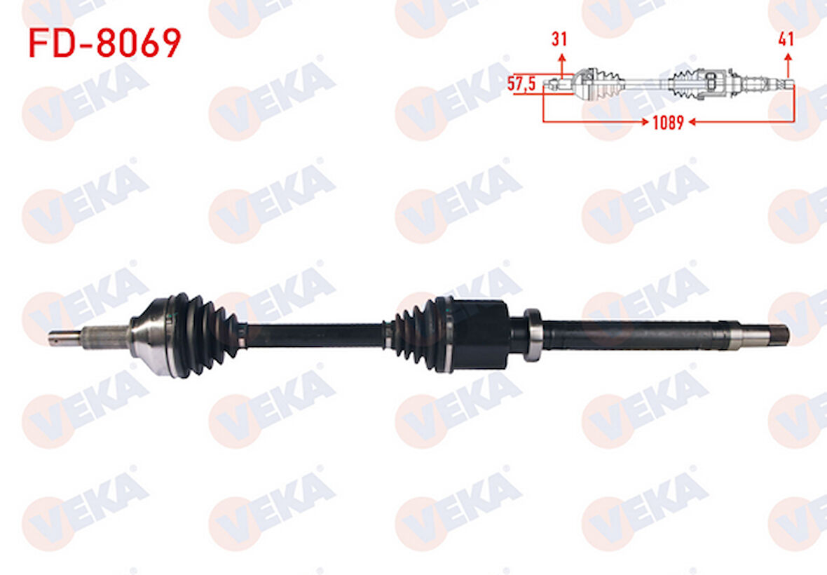 FORD TRANSİT CUSTOM V362 SAĞ ÖN AKS KOMPLE UZUN ŞASE 2.2 TDCI - 2.0 TDCI 2012 SONRASI GP.FD-8069