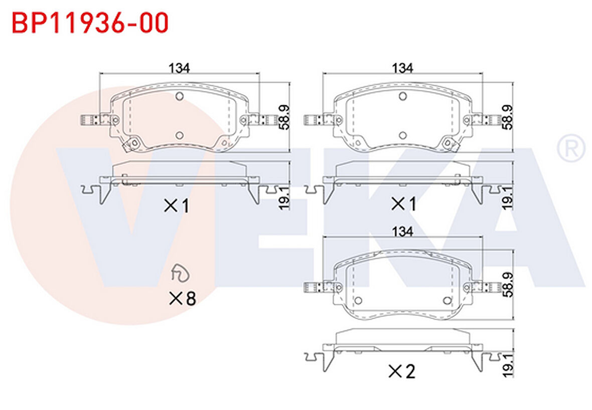 FİAT EGEA 1.3 MTJ - 1.4 - 1.6 - 1.6 MTJ ÖN FREN BALATA TAKIMI 2015-2020 ARASI 77368941