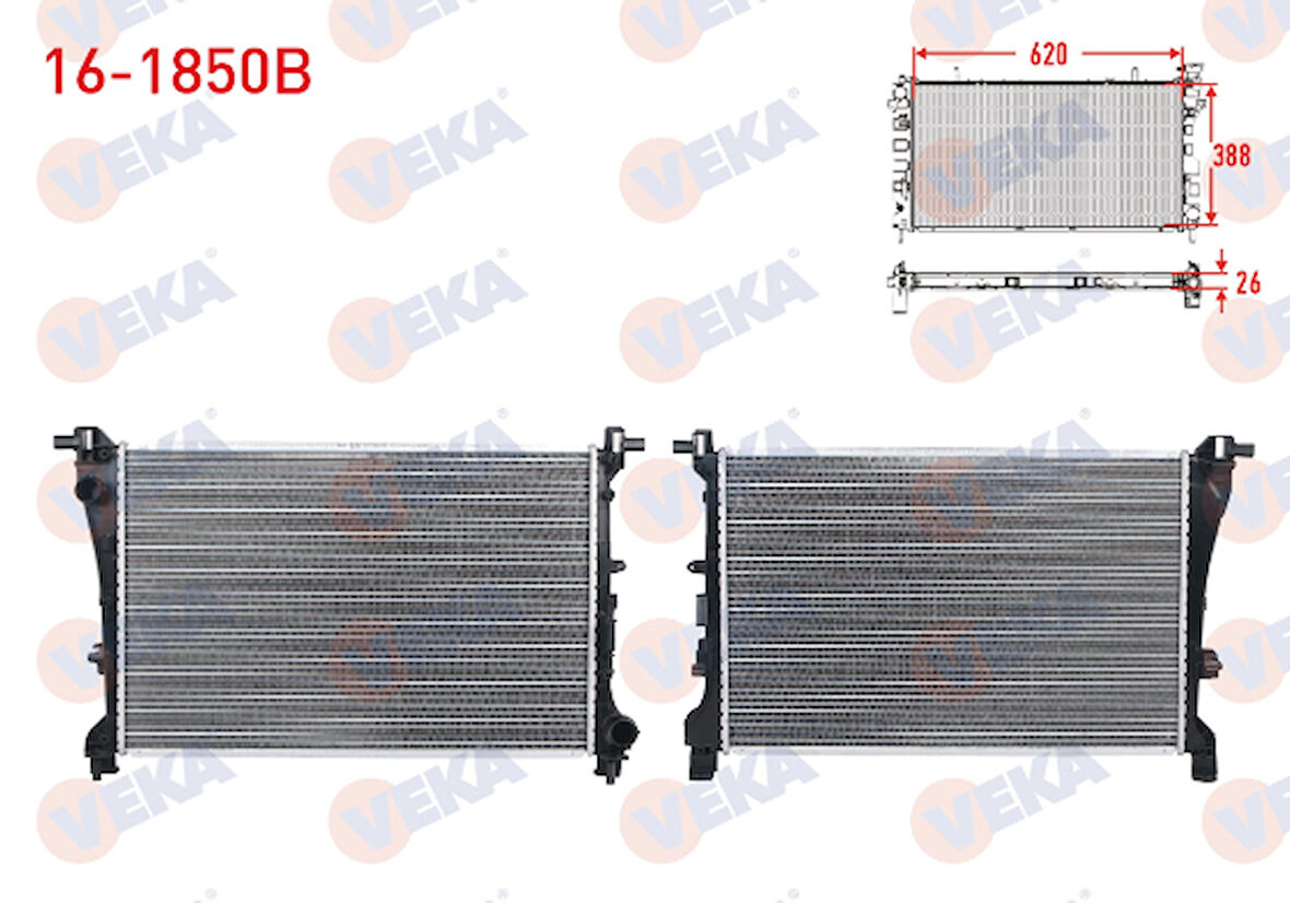 FİAT 500L 0.9 - 1.3 MJT - 1.4i - 1.6 MJT SU RADYATÖRÜ BRAZİNG 2012 SONRASI 51887947 51963267