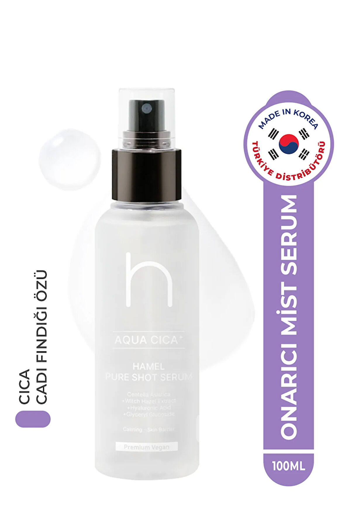 Aqua Cica Pure Shot Serum Bariyer Güçlendirici Nemlendirici Yatıştırıcı Mist Serum Kore 100ml
