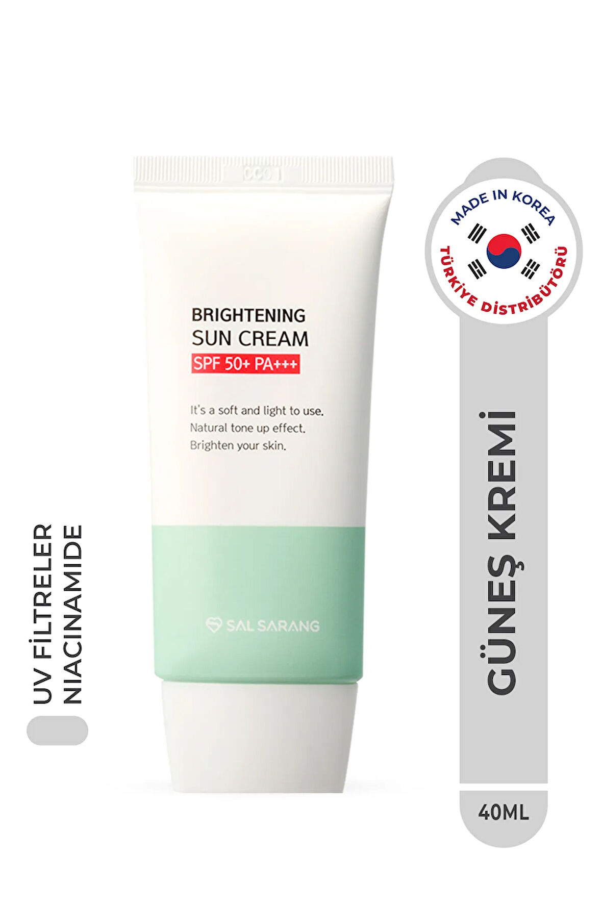 Salsarang Brightening Sun Cream Spf50 Güneş Kremi Aydınlatıcı Eşitleyici Yüksek Koruma Kore 40ml