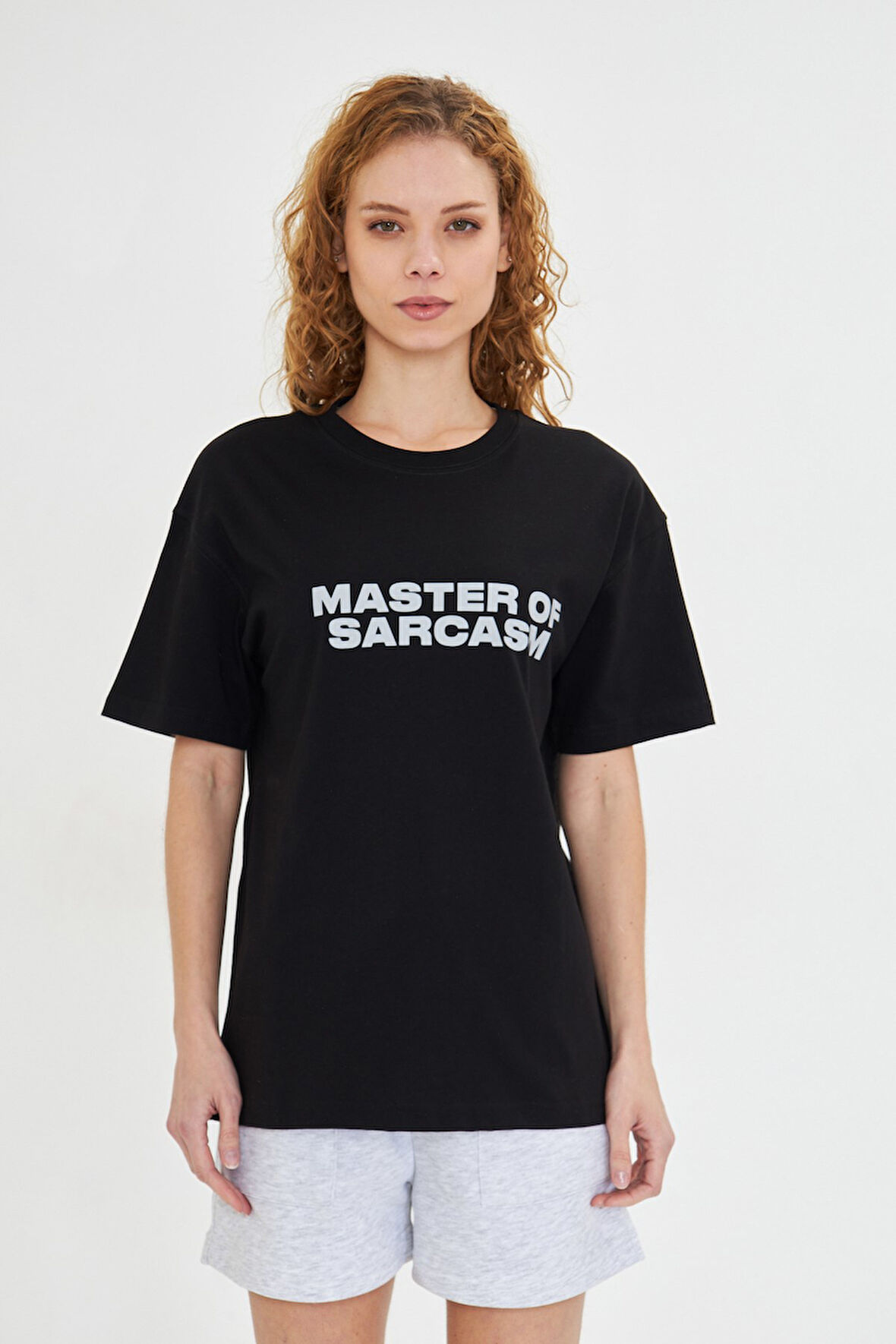  Kadın Master Of Sarcasm Baskılı Kısa Kollu %100 Pamuk Tişört