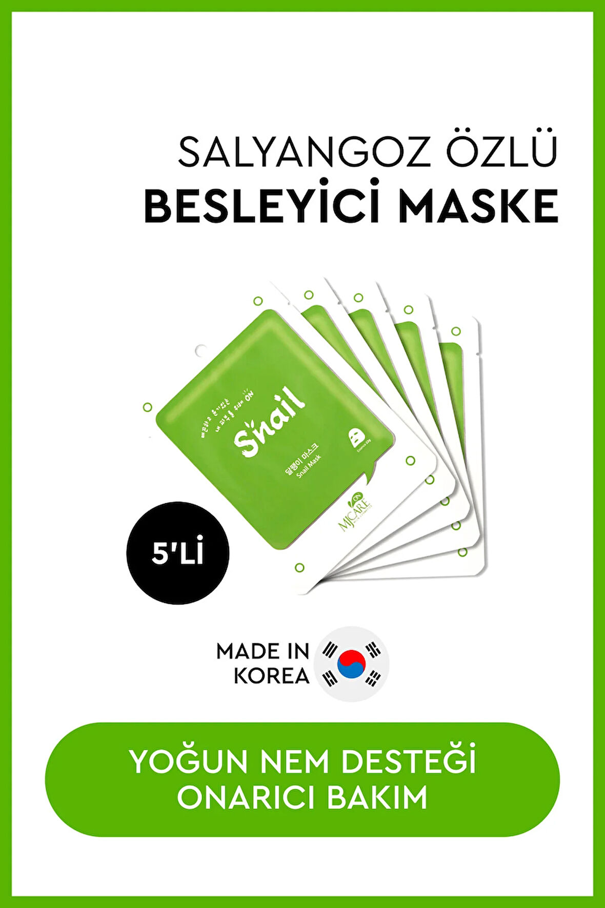 On Snail Mask Salyangoz Özlü Yüz Maskesi 5'li