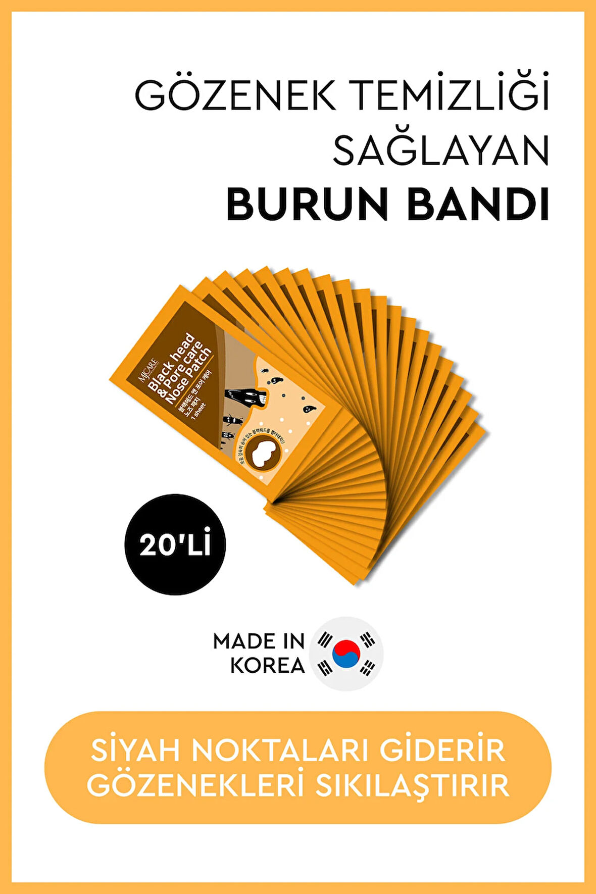 Nose Patch - Siyah Nokta ve Gözenek İçin Temizleyici Burun Bandı 20'li