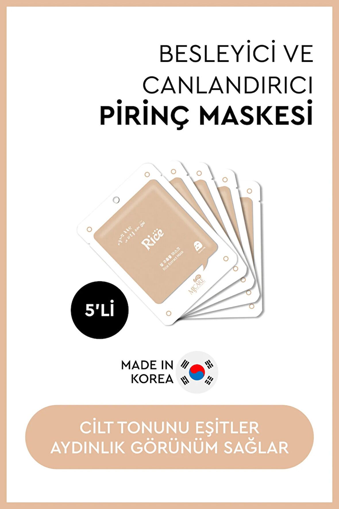 On Rice Extract Mask - Pirinç Özlü Yüz Maskesi 5'li