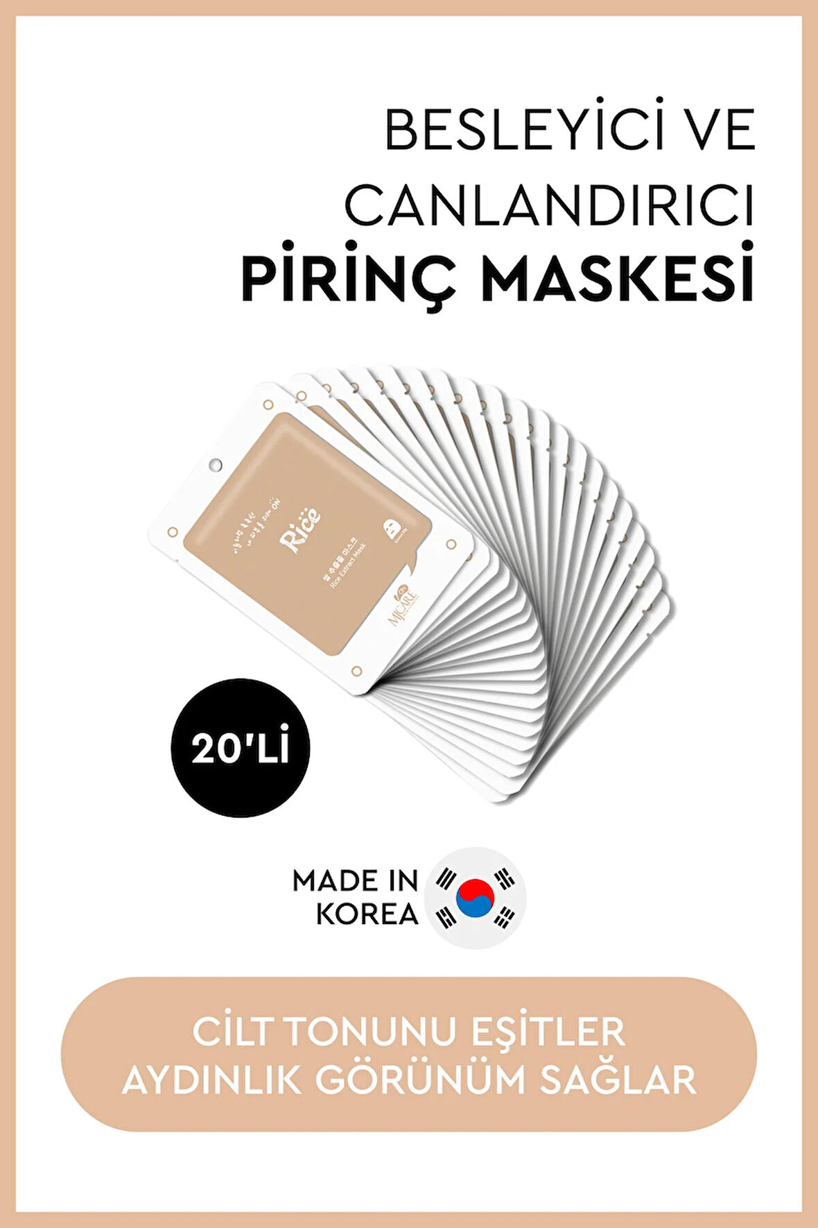 On Rice Extract Mask - Pirinç Özlü Yüz Maskesi 20'li