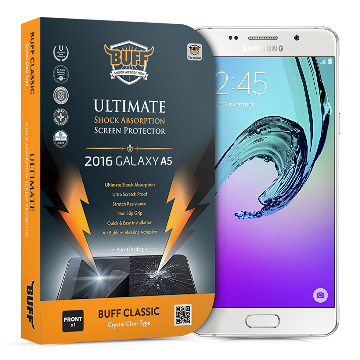 Buff 2016 Galaxy A5 ile Uyumlu Darbe Emici Ekran Koruyucu Film