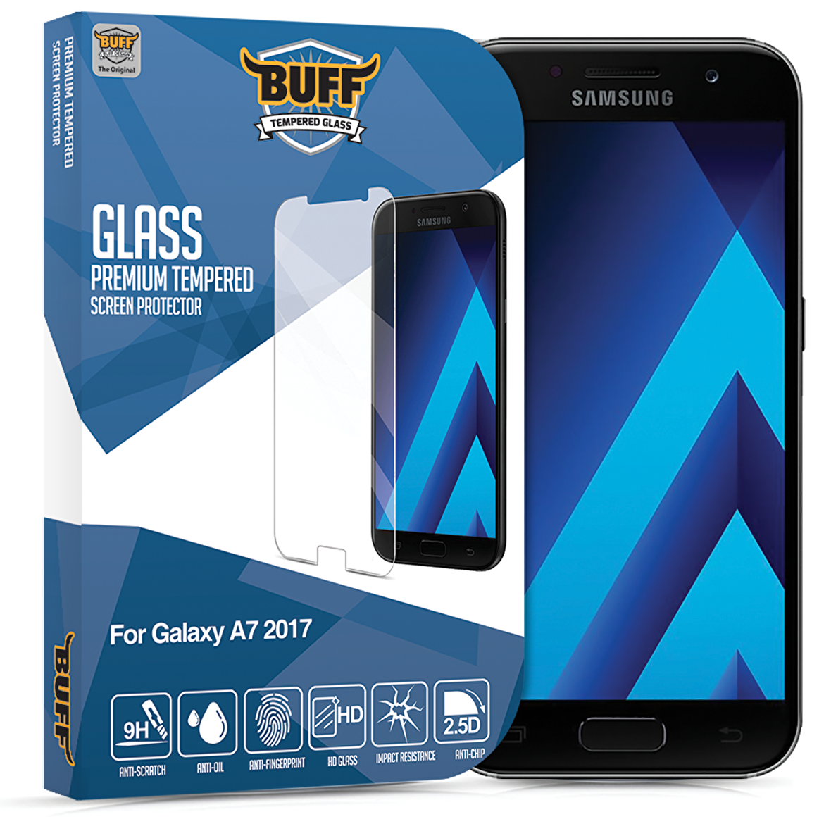 Buff Glass Galaxy A7 2017 ile Uyumlu Ekran Koruyucu Cam