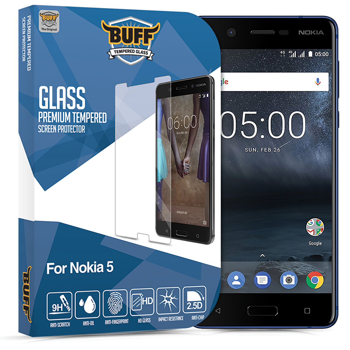 Buff Glass 5 ile Uyumlu Ekran Koruyucu Cam