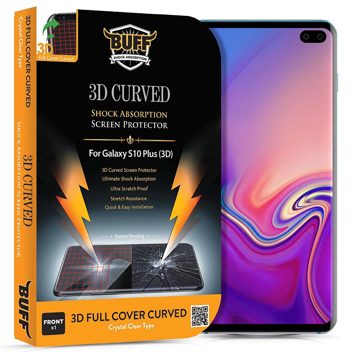Buff Galaxy S10 Plus ile Uyumlu Ekran Koruyucu Film