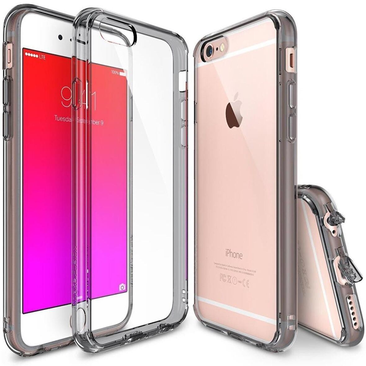 Ringke Fusion iPhone 6s Plus/ 6 Plus ile Uyumlu KIlıf Smoke Black