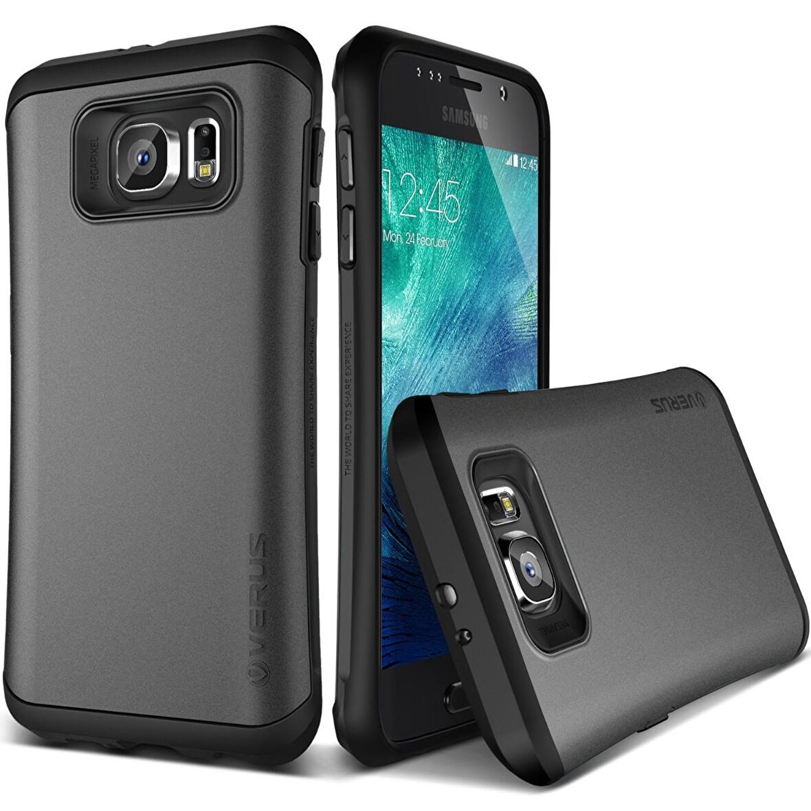 Verus Galaxy S6 Case Thor Kılıf HARD DROP Steel Silver