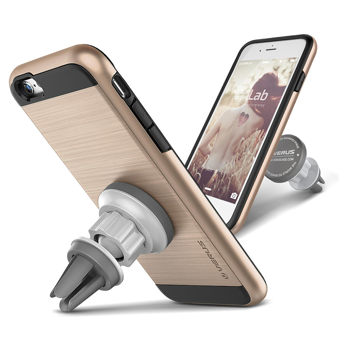 VRS iPhone 6 / 6S Magnetic Flat Series Kılıf Shine Gold