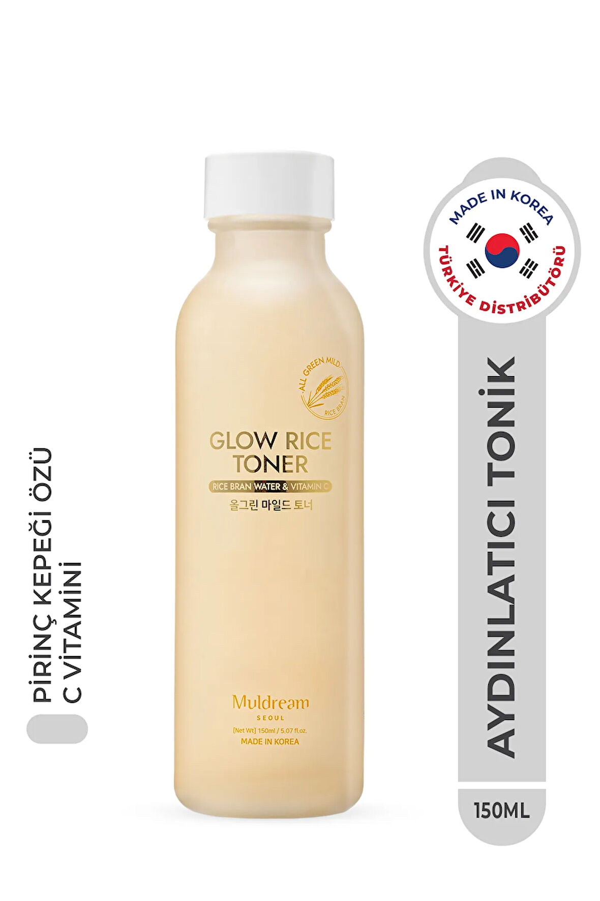 Glow Rice Toner Hassas Ve Kuru Cilt Aydınlatıcı Onarıcı Tonik Pirinç Kepeği Yağı Kore 150ml