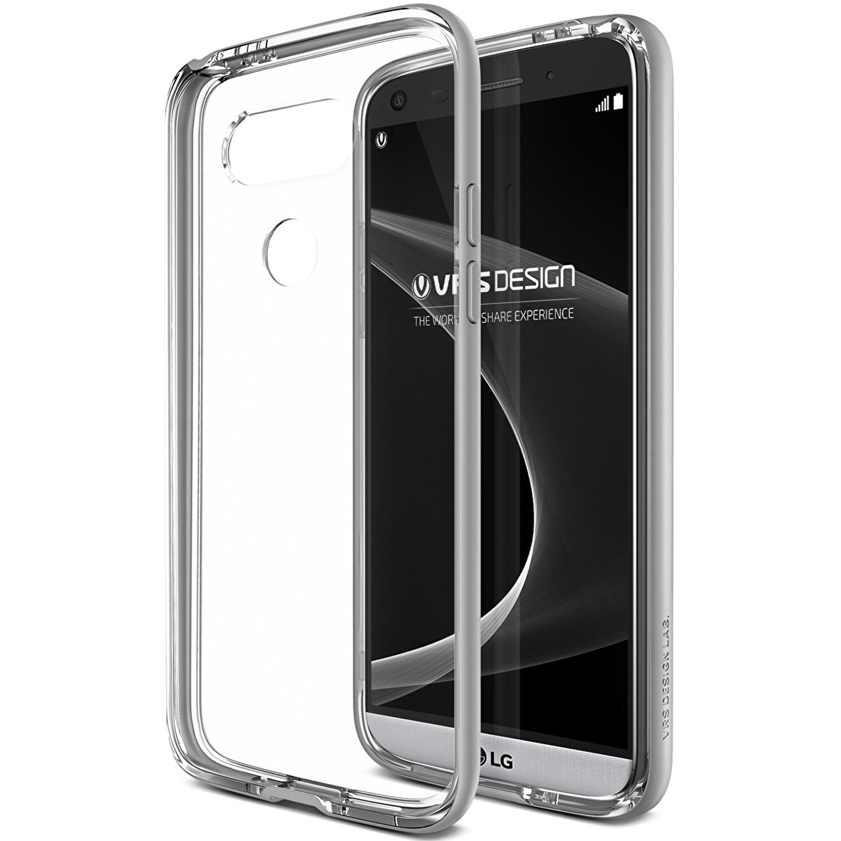 Verus LG G5 ile Uyumlu Crystal Bumper Kılıf Light Silver