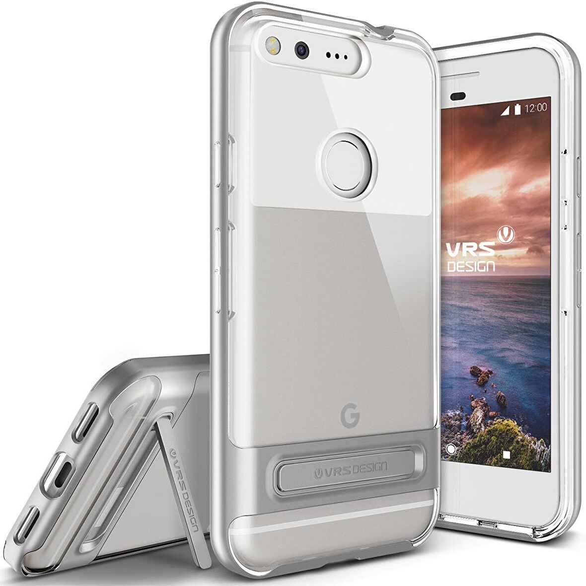 VRS Design Google Pixel ile Uyumlu Crystal Bumper Light Silver