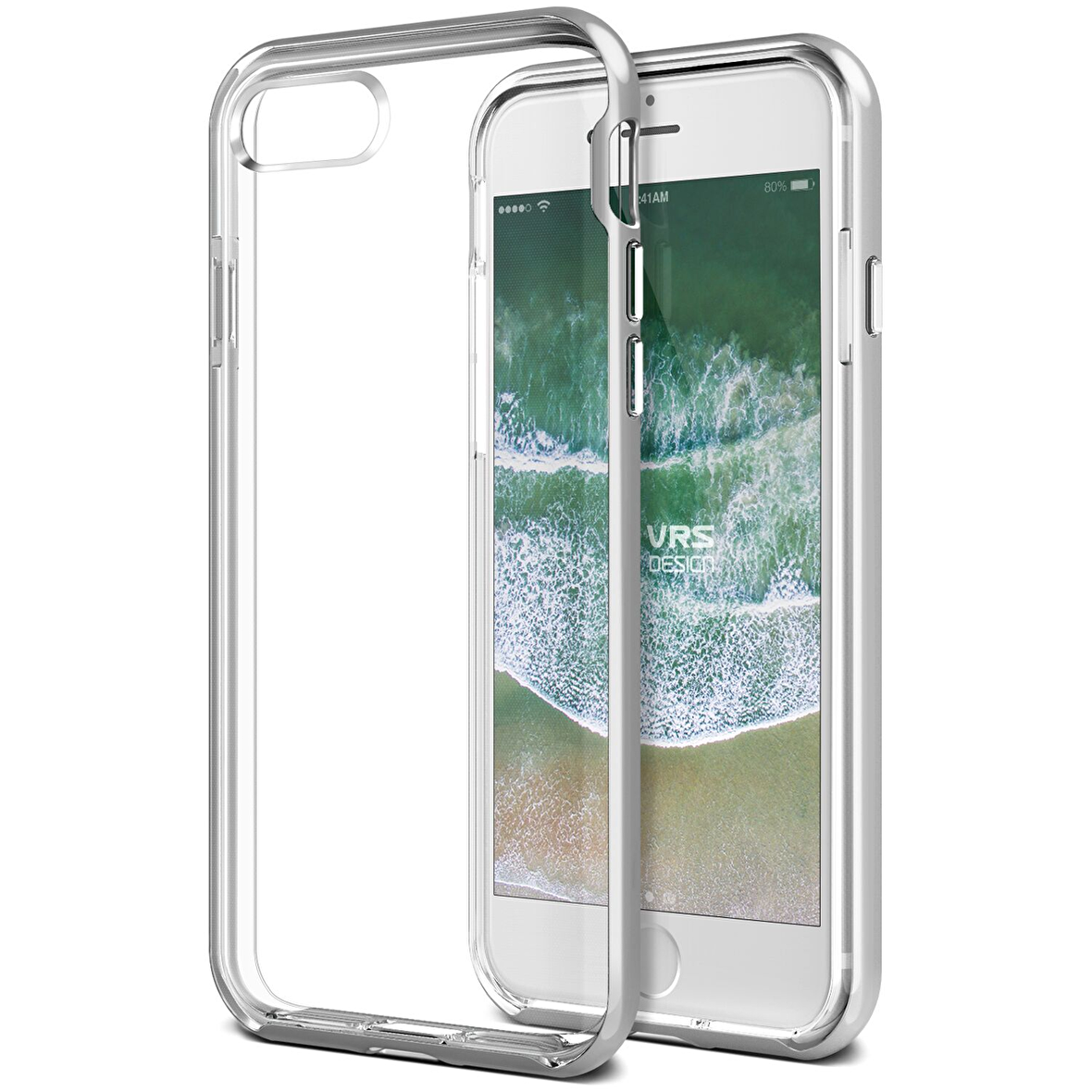 VRS Design iPhone 8/7 New Crystal Bumper Kılıf Silver