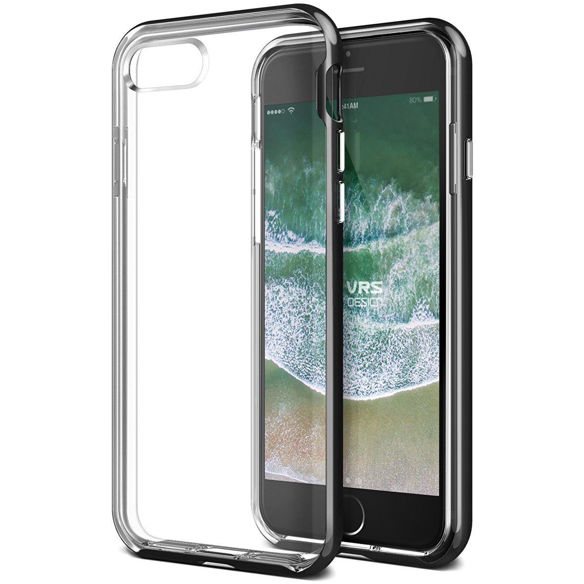 VRS Design iPhone 8/7 New Crystal Bumper Kılıf Metallic Black