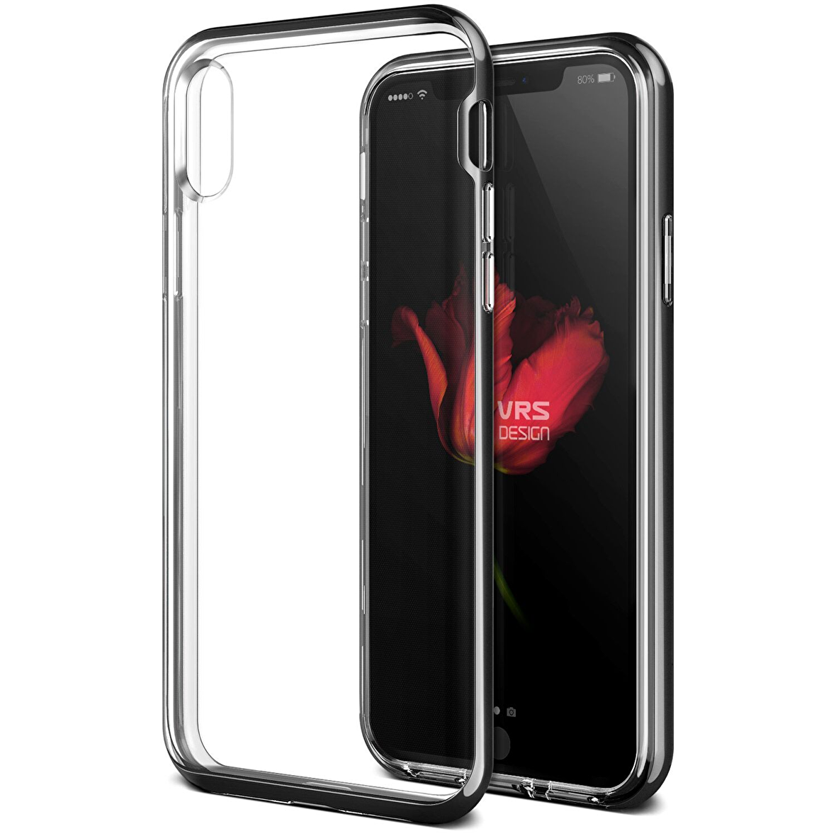 VRS Design iPhone X Crystal Bumper Kılıf Metallic Black