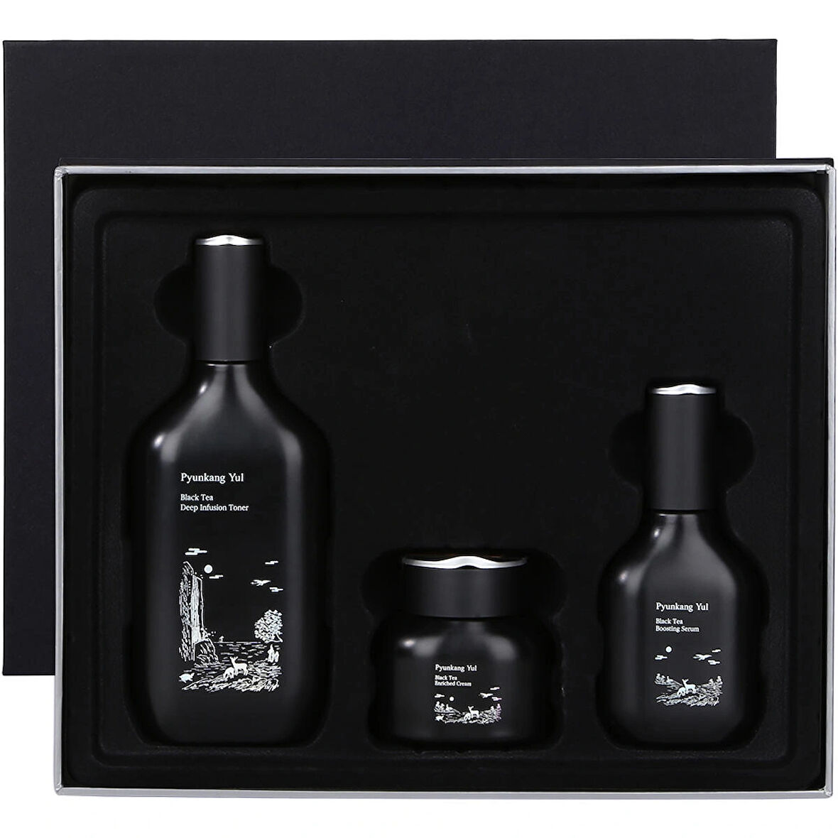 Black Tea Line Gift Set w/bag (Black Tea Deep Infusion Toner 130ml+Black Tea Boosting Serum 45ml+Black Tea Enriched Cream 60ml) - Siyah Çay Özlü Yaşlanma Karşıtı Cilt Bakım Serisi Hediye Seti 