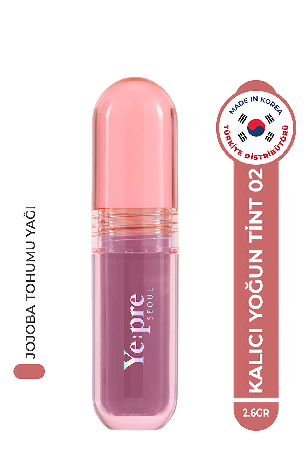 Gün Boyu Kalıcı, Kadife Dokulu, Mat, Kore Lip Tint – Pretty Water Velvet Tint 2.6g (MAUVE BEİGE)