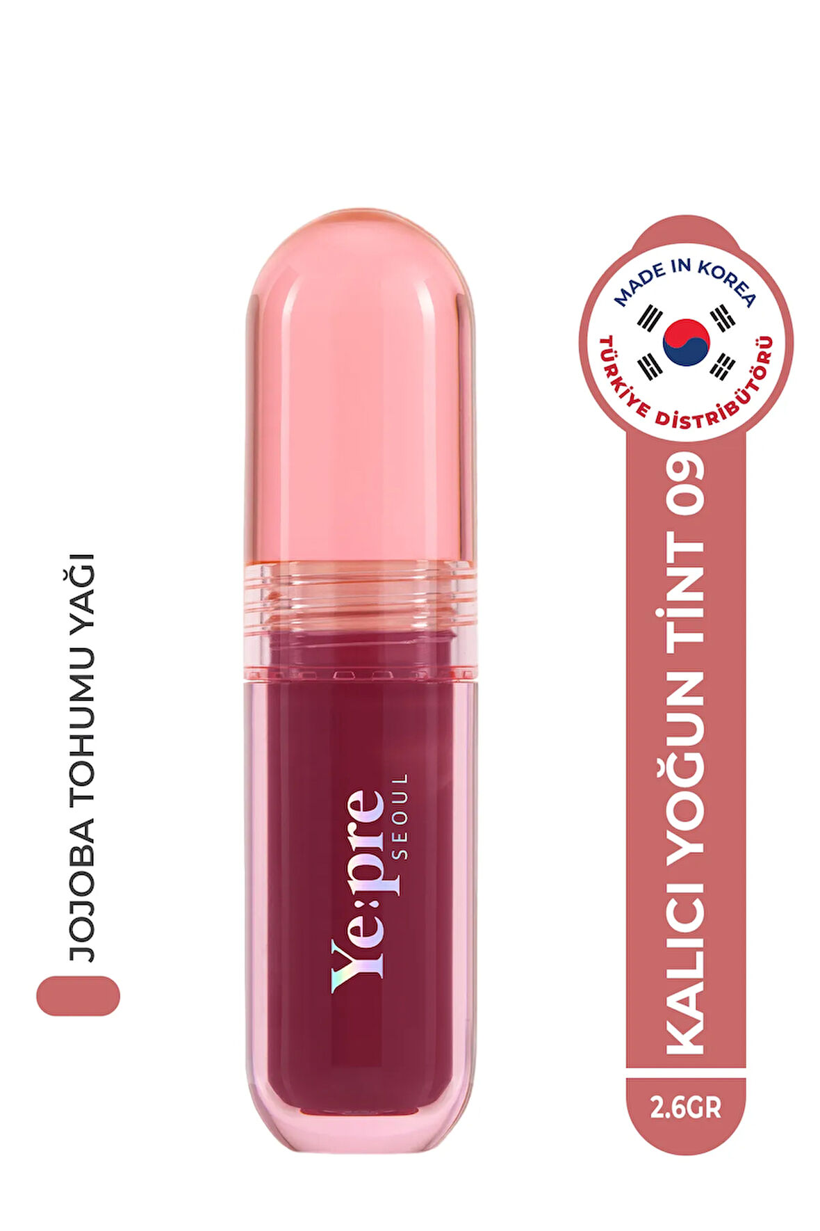 Gün Boyu Kalıcı, Kadife Dokulu, Mat, Kore Lip Tint – Pretty Water Velvet Tint 2.6g (FUCHSİA RED)