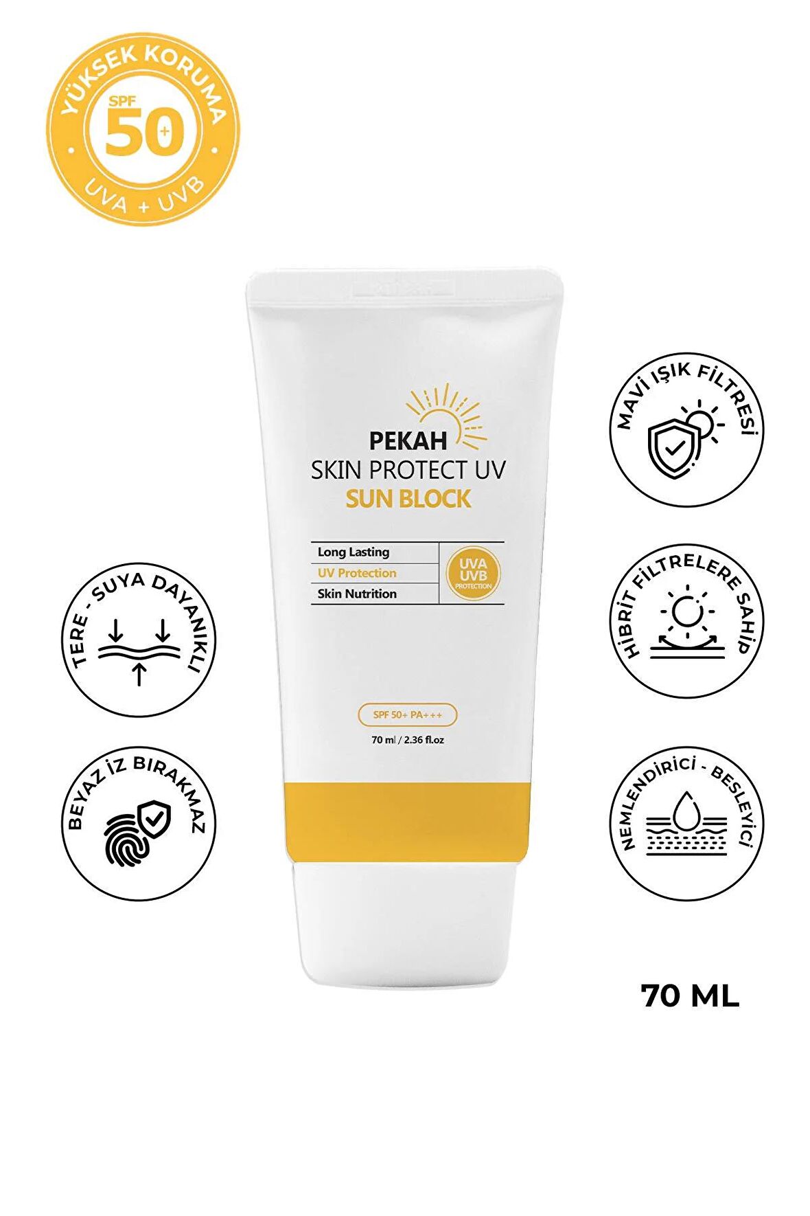 PEKAH Skin Protect Uv Sun BlockYoğun Nemlendirme Etkili Fiziksel Güneş Koruyucu 70ml 