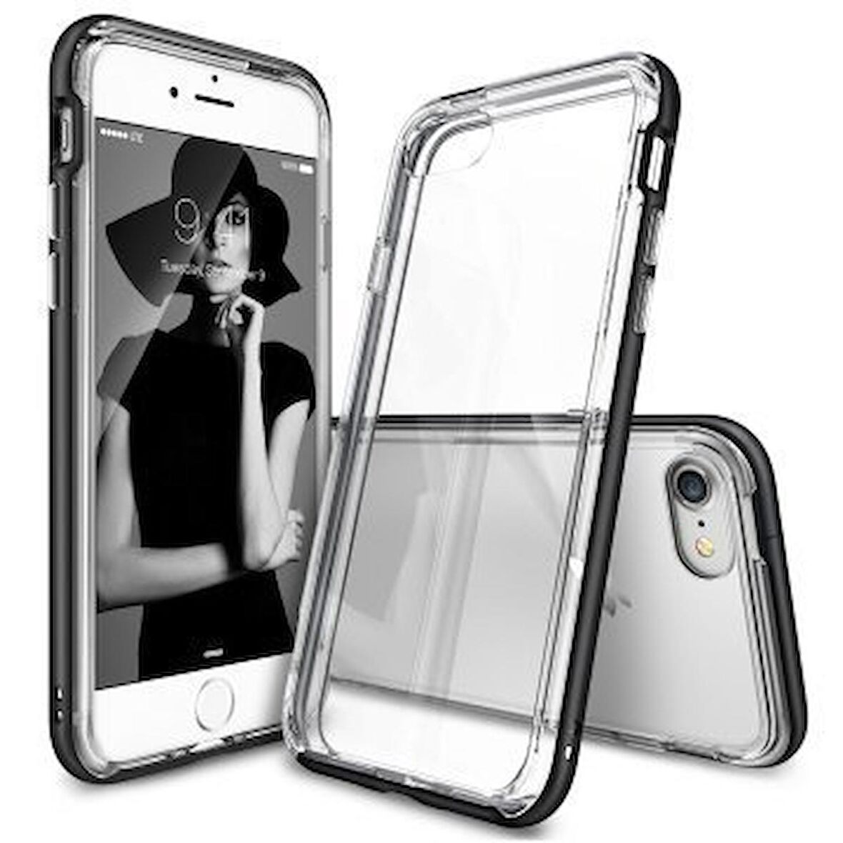 Ringke Frame iPhone 7 ile Uyumlu Çerçeveli Bumper Kılıf Sf Black