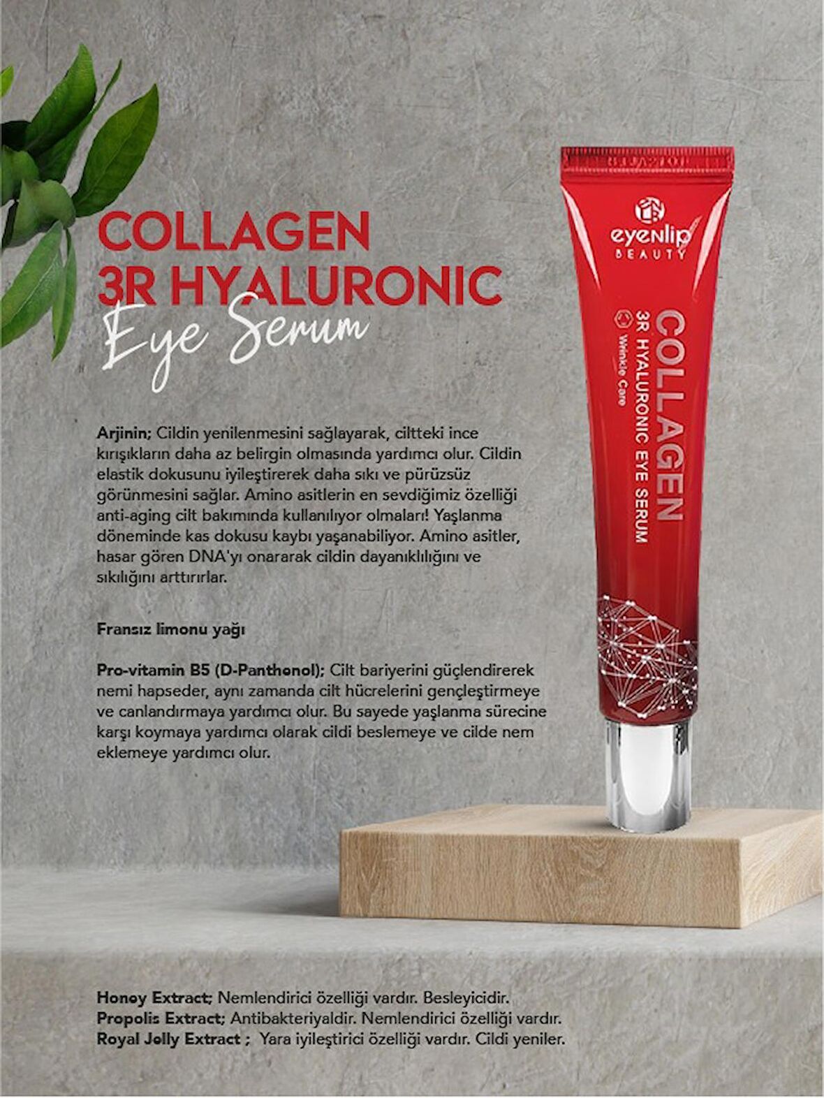 Kolajen 3R Hyalüronik İçeren Kırışıklık Karşıtı Göz Serumu 25 ml