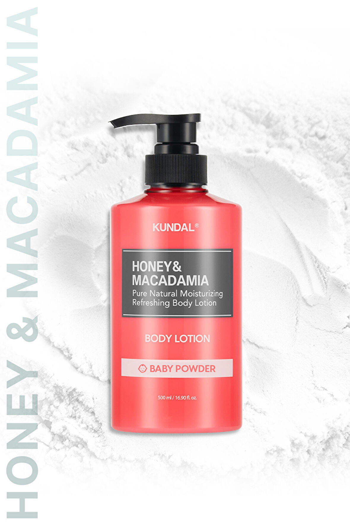 Nemlendirici ve Besleyici Vücut Losyonu KUNDAL Honey& Macadamia Pure Body Lotion 500ml (Baby Powder)