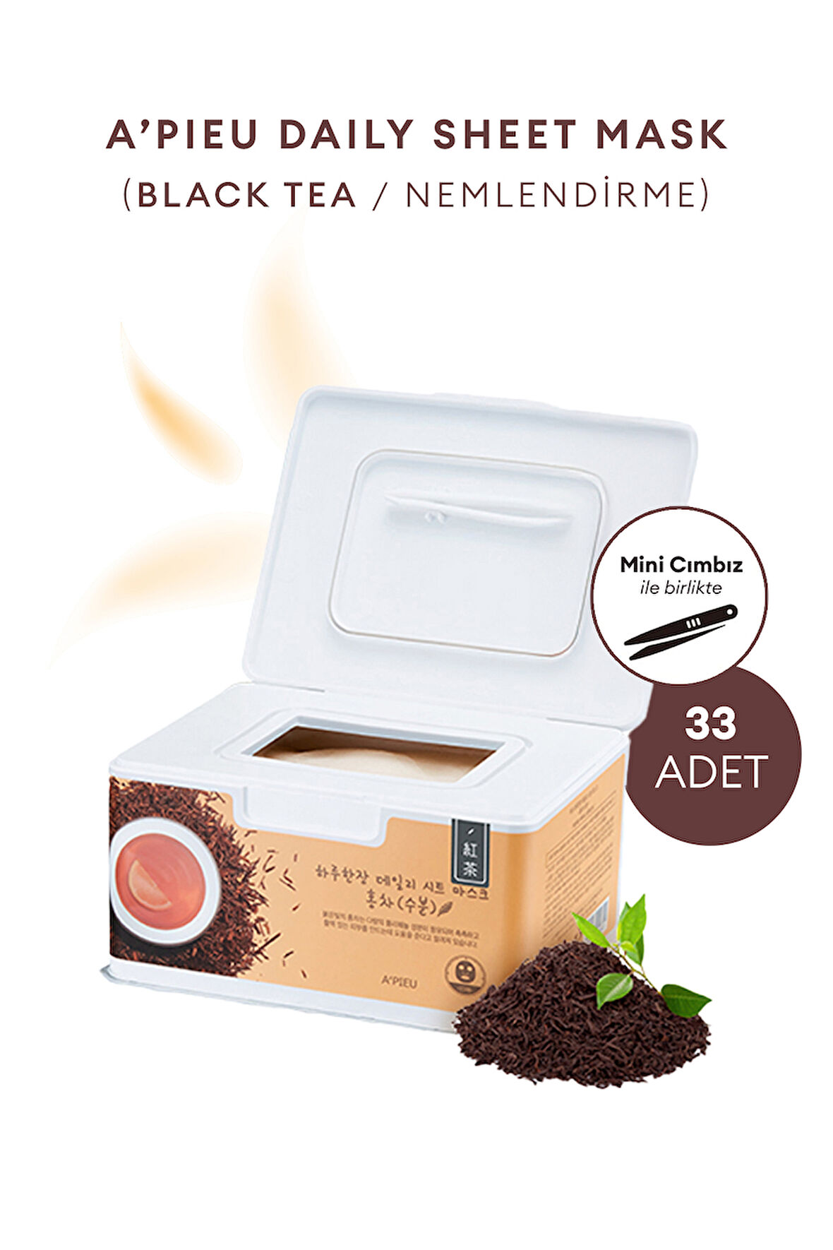 Siyah Çay Özlü Nemlendirici Günlük Maske(33 Adet) Daily Sheet Mask (Black Tea/Hydrating)