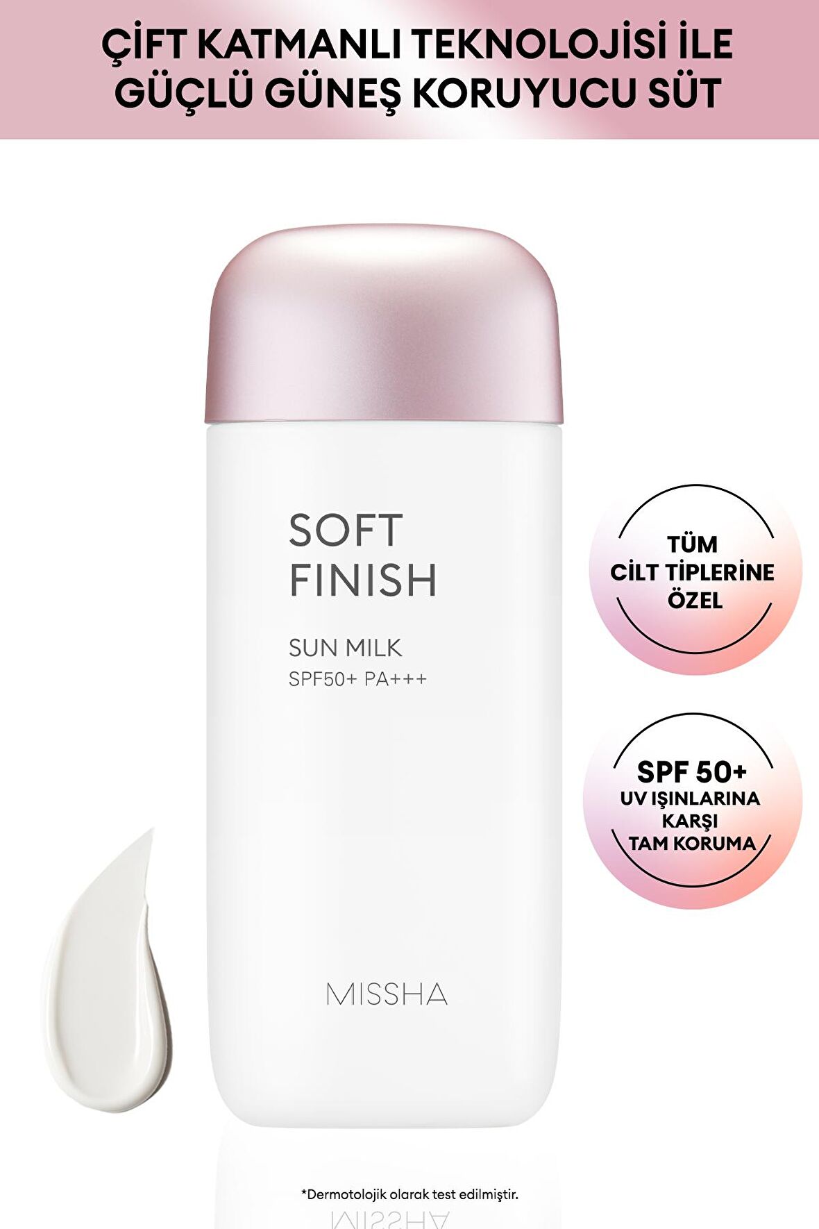 Hassas Ciltler İçin Koruma Sağlayan Güneş Sütü SPF50+PA+++ 70ml All Around Safe Block Soft Finish