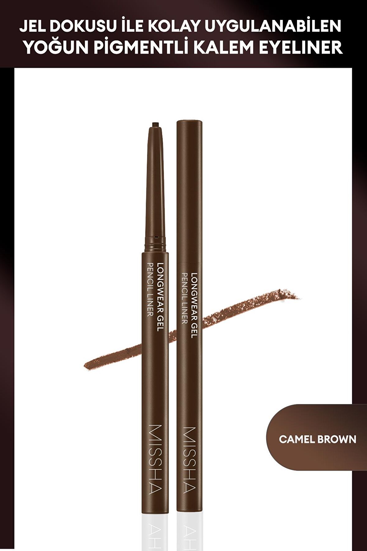 Pürüzsüz Uygulanan Jel Dokuda Kalem Eyeliner Missha Longwear Gel Pencil Liner (Camel Brown) 0.14g
