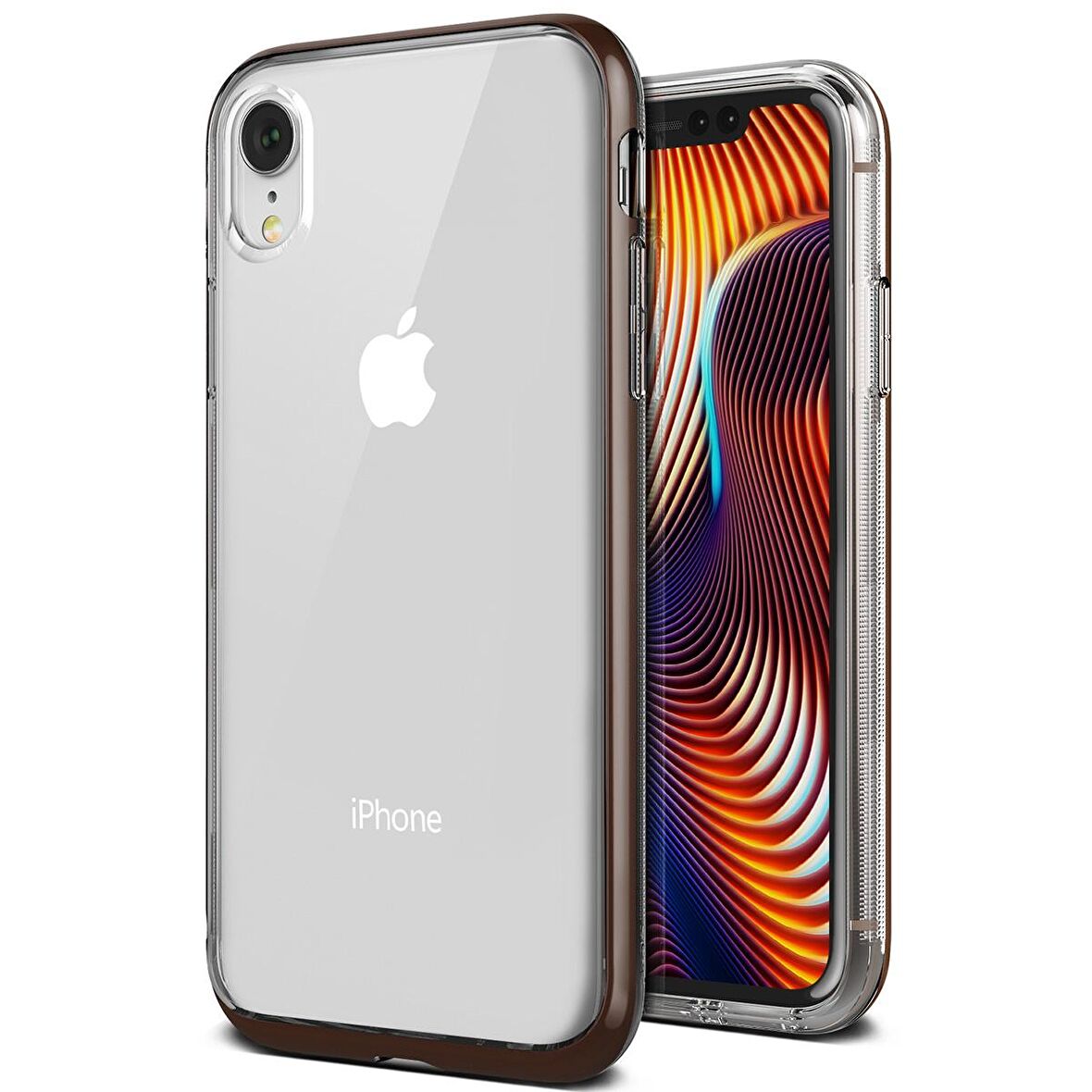 VRS iPhone XR Crystal Bumper Kılıf Brown