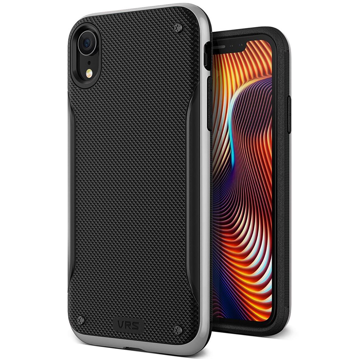 VRS iPhone XR High Pro Shield Kılıf Steel Silver